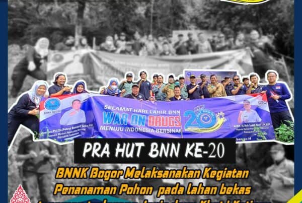 Dalam Rangka PRA HUT BNN Ke 20. BNNK Bogor Melaksanakan Kegiatan Penanaman Pohon pada lahan bekas tanaman terlarang Jenis daun khat/katinon di wilayah Kab. Bogor dan sekitarnya