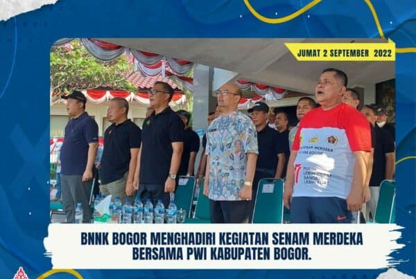 BNNK Bogor Menghadiri Kegiatan Senam Merdeka Bersama PWI Kabupaten Bogor.