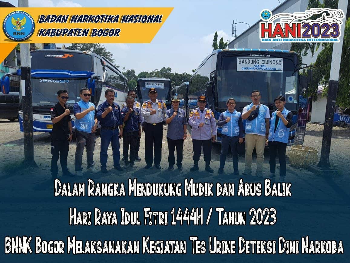 Dalam Rangka Mendukung Mudik dan Arus Balik Hari Raya Idul Fitri 1444H / Tahun 2023 BNNK Bogor Melaksanakan Kegiatan Tes Urine Deteksi Dini Narkoba