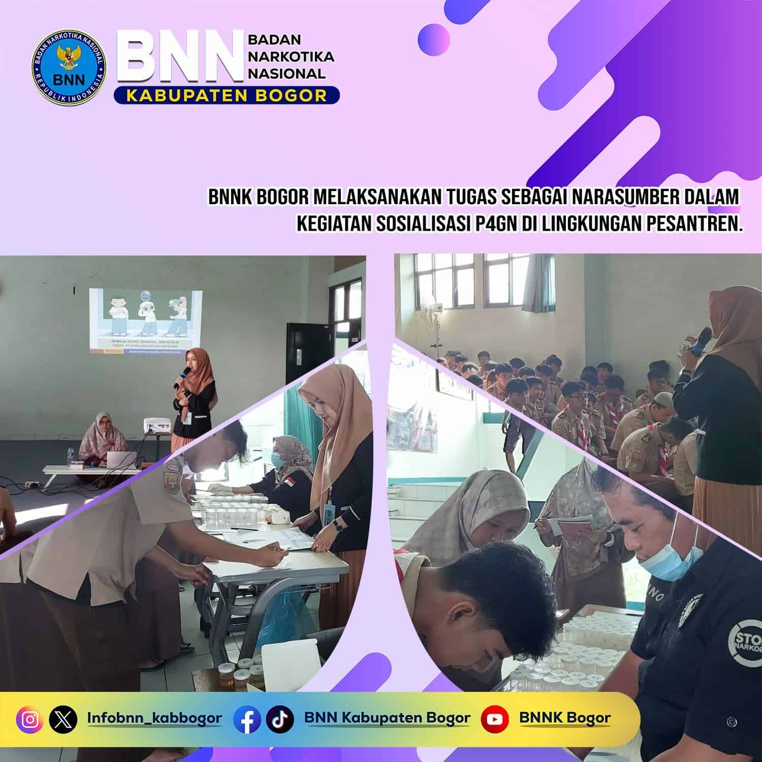 BNNK Bogor Sosialisasi Bahaya Narkoba di Yayasan Umul Quro, Bogor